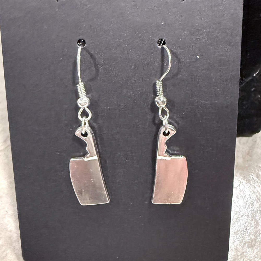 Silver Cleaver Earrings